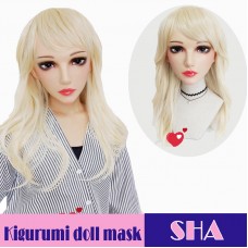 (Sha)Crossdress Sweet Girl Resin Half Head Female Kigurumi Mask With BJD Eyes Cosplay Anime Doll Mask (Sha)Crossdress Sweet Girl Resin Half Head Female Kigurumi Mask With BJD Eyes Cosplay Anime Doll Mask